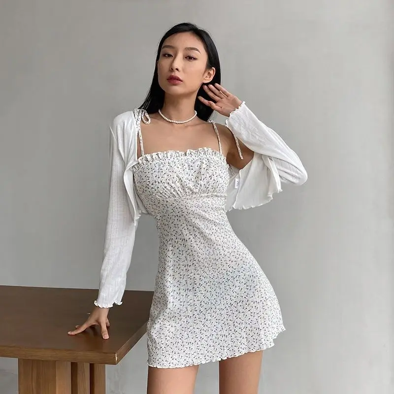 Crop Knitted Cardigans Women Summer Thin Simple All-match Tender Korean Style Female Pure Color Sun-proof Long Sleeve Clothing