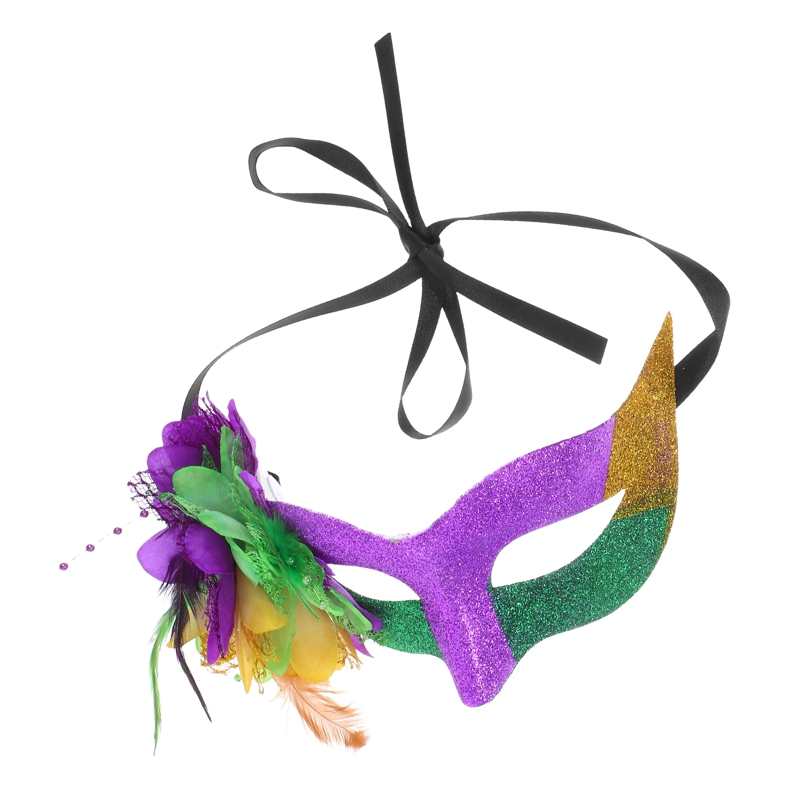 

Decorative Eye Mask for Masquerade Ball Elegant Flower Design Comfortable Fit Lightweight Party Photo Booth Props for St