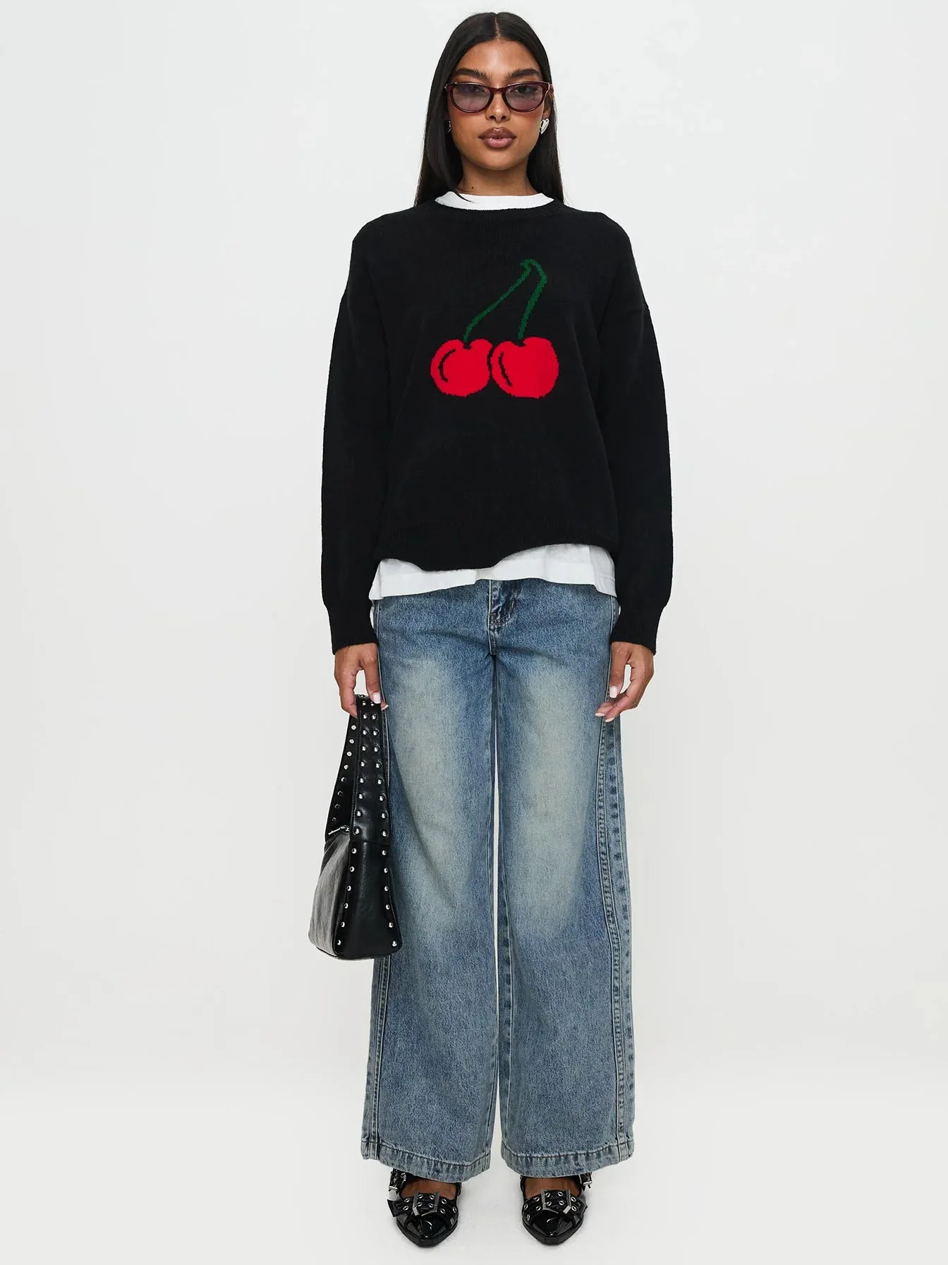 

Autumn Winter New Women's Print Knit Sweater Round Neck Oversized Long Sleeve Soft Lazy Style for Casual Daily Wear