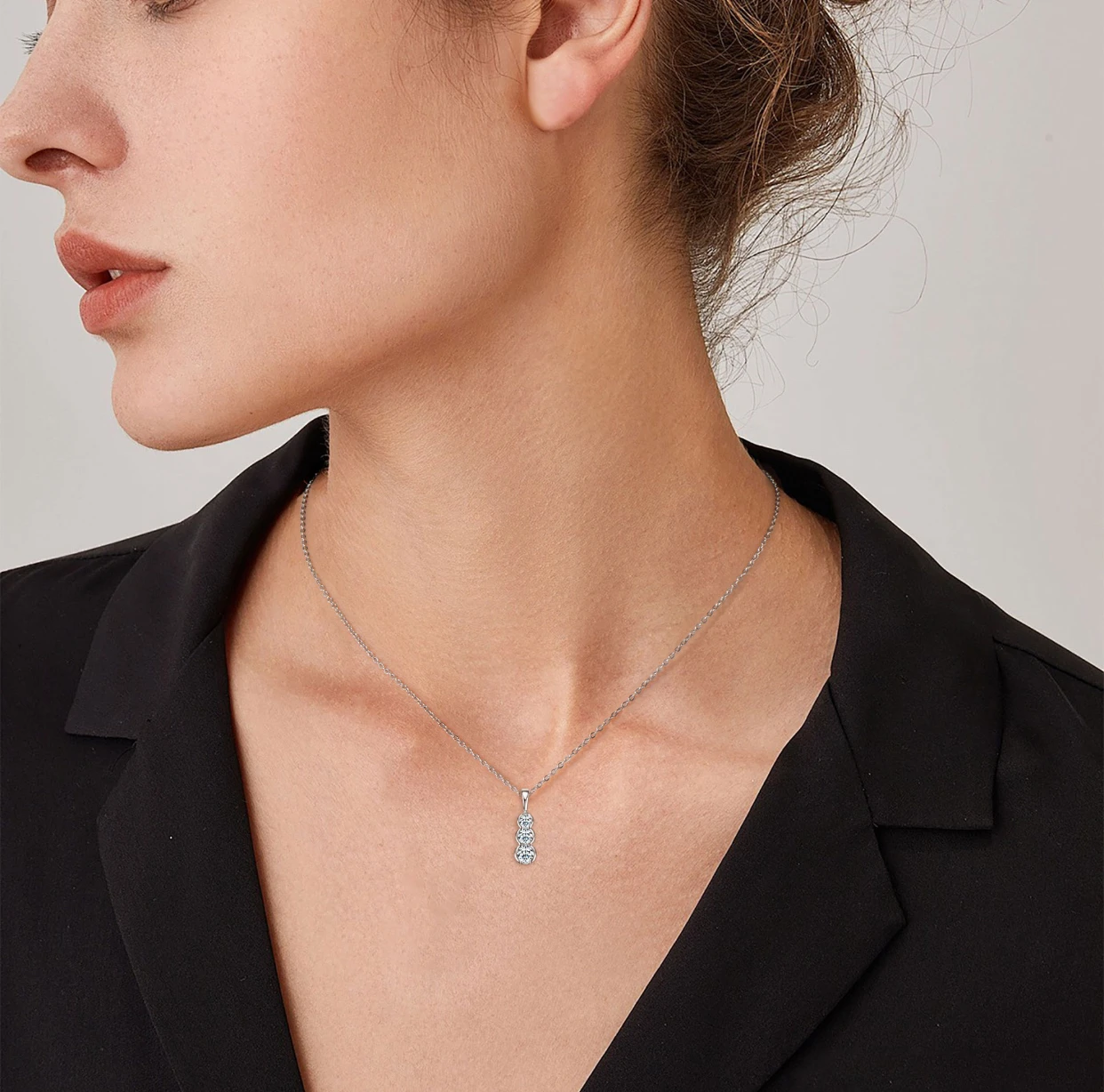 حار بيع مويسانيتي S925 الفضة الراقية الفاخرة تألق قلادة طوق سلسلة قلادة تصميم أنيق