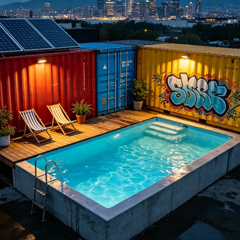 Customized Heavy Duty Container Pool Reinforced PVC Material Outdoor Above Ground Pool Long Term Outdoor Use