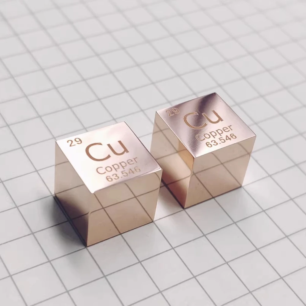Mirror Metal Copper Periodic Table Cube 10mm 8.9g Cu 99.95 Used for Element Collection Display Gift