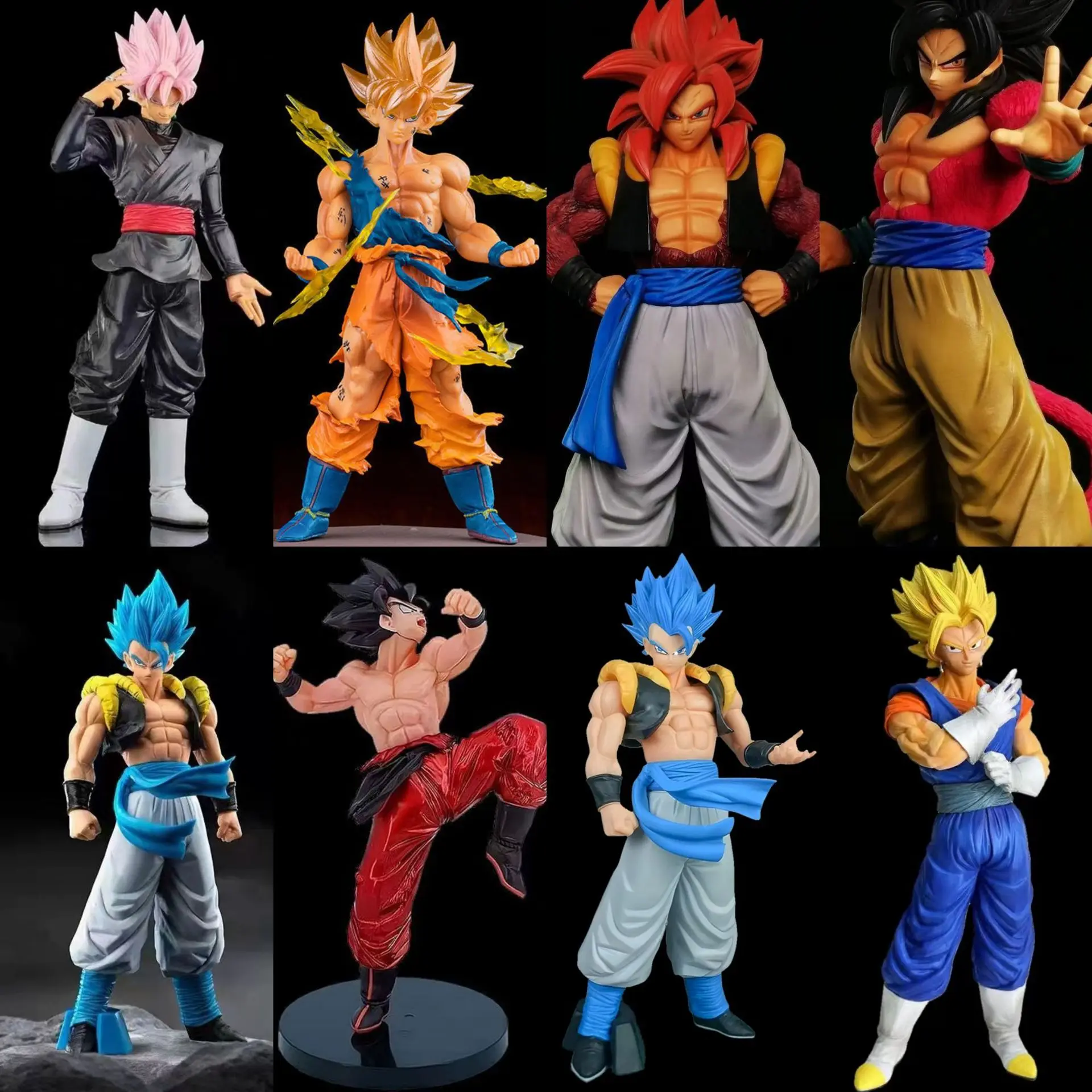 Figura de acción de Seven Dragon Ball Goku, modelo Super Saiyan Gokibebiget, figura de anime de cómic danificado con batalla, accesorio periférico