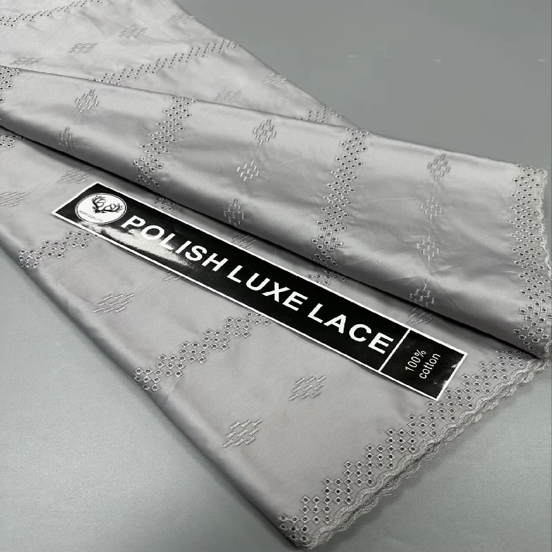 

5 ярдов, нигерийская 100% хлопок, польская атласная ткань для вышивки, высокое качество, швейцарская вуаль, кружевной материал для мужчин, стиль Дубая 10L171201