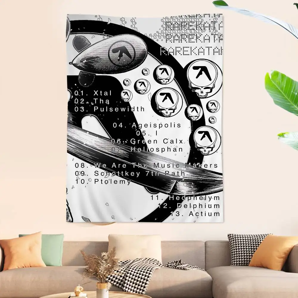 classic A-Aphex T-Twin Electronic Music Hippie Wall Hanging Tapestries Bohemian Wall Tapestries Mandala INS Home Decor
