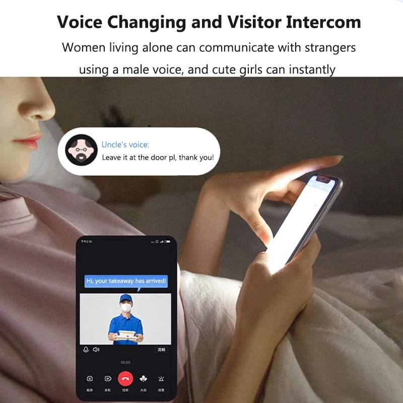 WIFI Smart Visual Doorbell HD Camera Night Vision Wireless Surveillance Video Door Bell Two Way Intercom Voice Change For Home