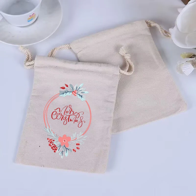 

10pcs/Pocket Key Bundle Pocket Key Earphone Drawstring Storage Bag Border Design Flower Drawstring Binding Bag Coin Wallet Set