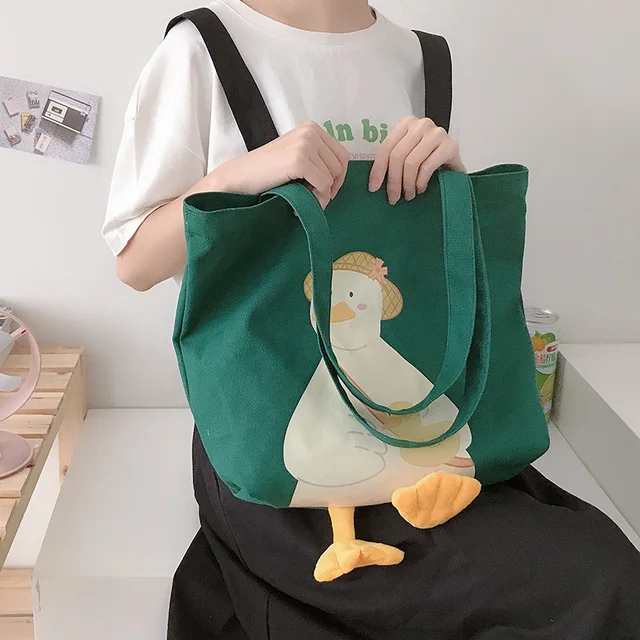 Canvas Lovely Duck Shoulder Bag Student Girls