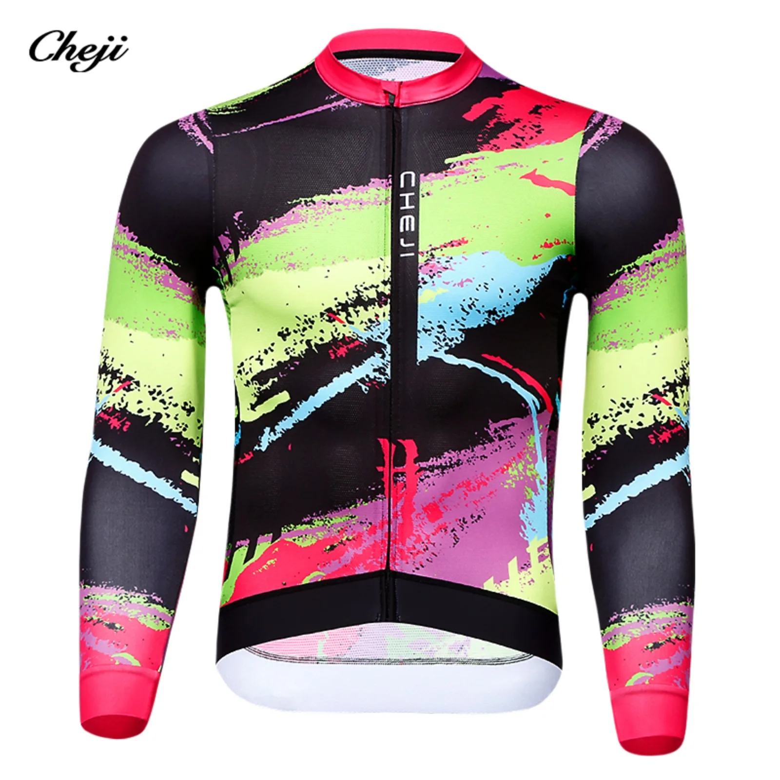 CHEJI Autumn Cycling Jerseys Long Sleeves Full-zips Clothing Riding Bike Sports for Men Breathable Slim Cycling Equipment 2024