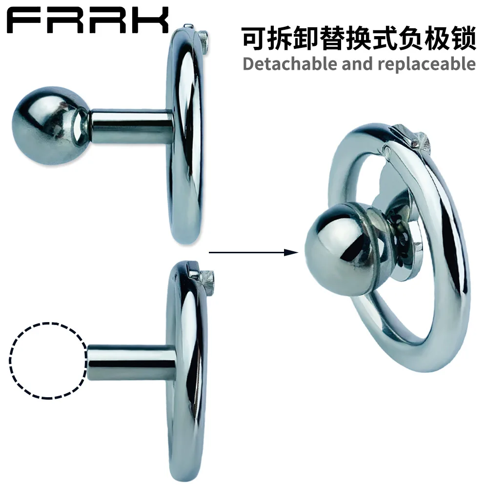 Negative Series Low Pressure Solid Steel Ball Column Removable Male Metal Chastity Lock Inverted Penis Cage