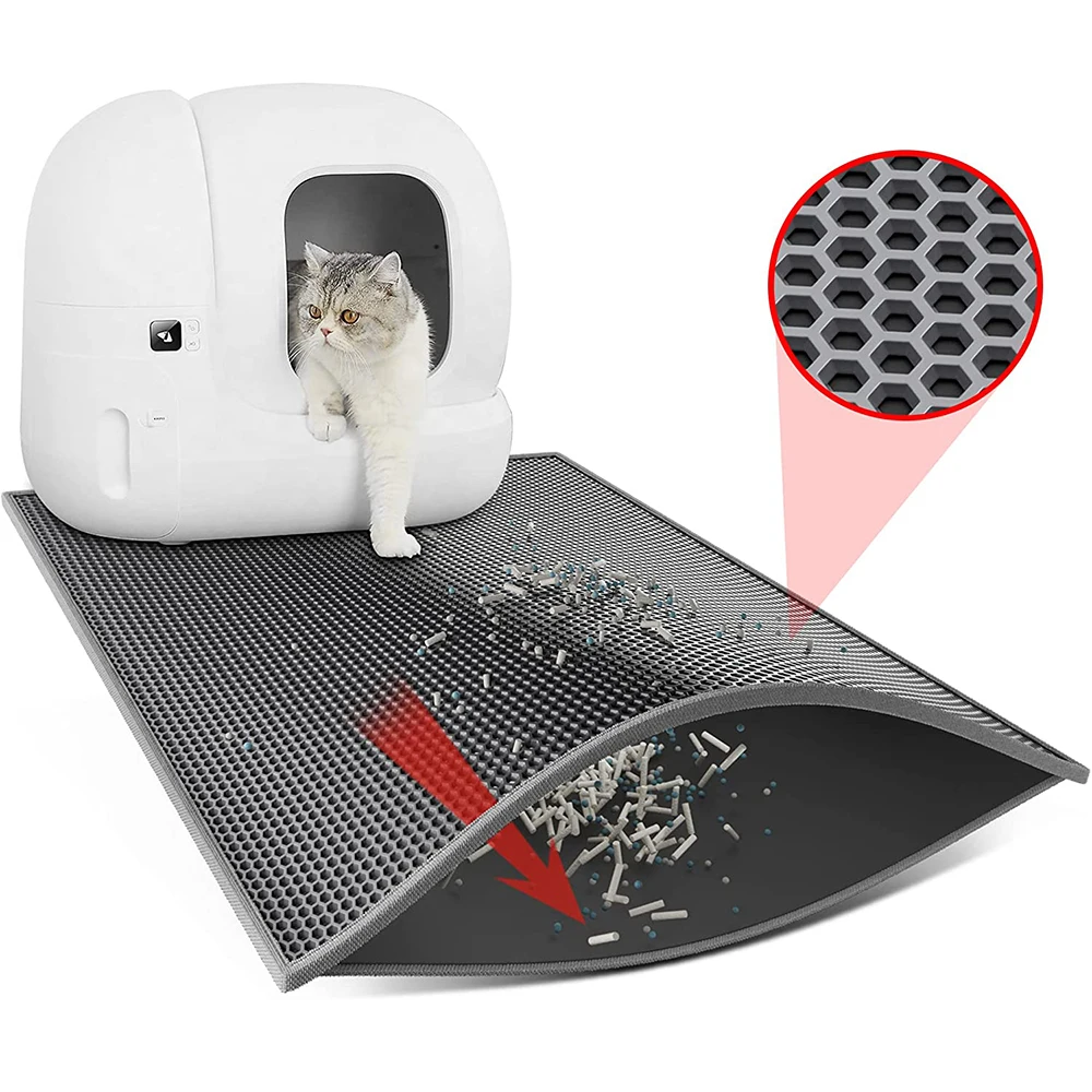 Waterproof Pet Cat Litter Mat EVA Double Layer Pet Litter Box Mat Non-slip Cat Pad Washable Bed Mat Clean Pad Pet Products