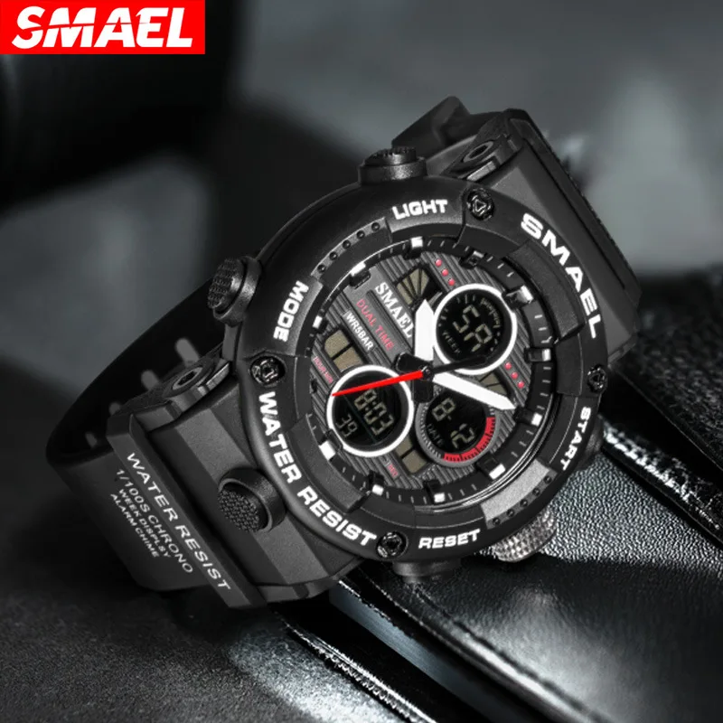 Smael Men's Watch Student Electronic Trend Multi-Functional Waterproof Sport Watch