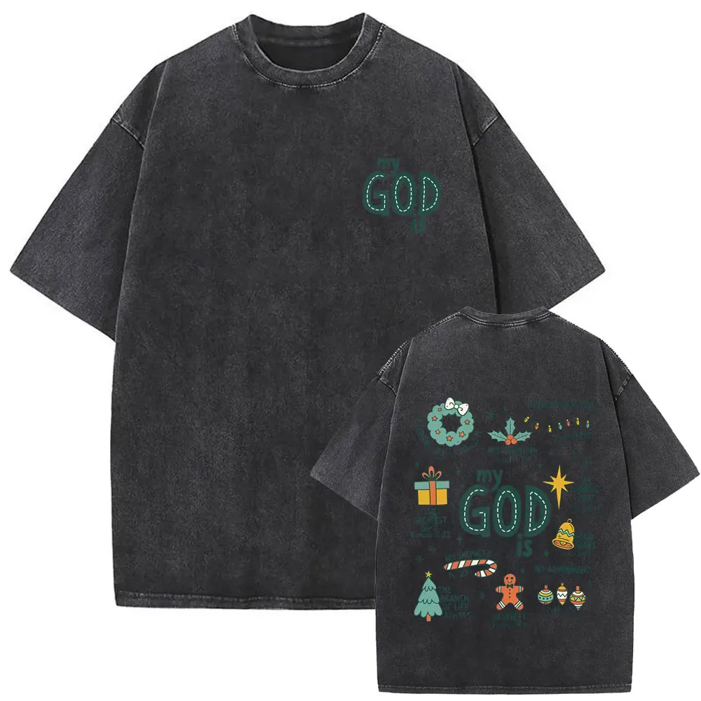 

Christian Religious Christmas T-shirt My God Is Jesus Is The Reason T-shirts Men Women Gothic Rock Oversized T Shirts Streetwear