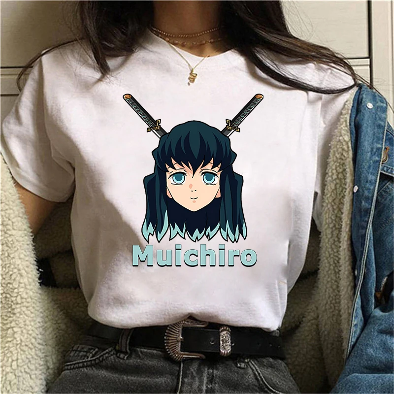 

New Anime Tokitou Muichirou Print Casual T-shirt Women Cute T Shirt Summer Casual Short Sleeve Harajuku Tops Unisex Tops