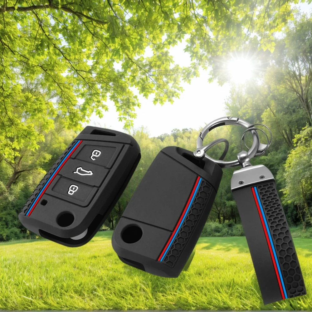 Silikon Für Vw Golf 7 Polo Tiguan T-Roc Schlüssel Fall Für Skoda Octavia A7 Schnelle Karoq Fabia Für seat Leon Ibiza Ateca