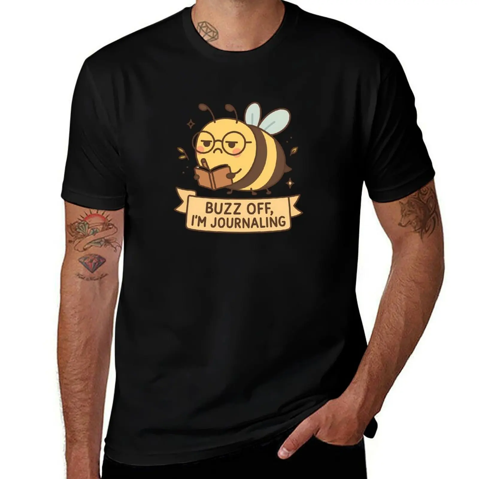 

Buzz Off, I'm Journaling T-Shirt Man t-shirt Short sleeve tee cute clothes Blouse cotton t shirt men