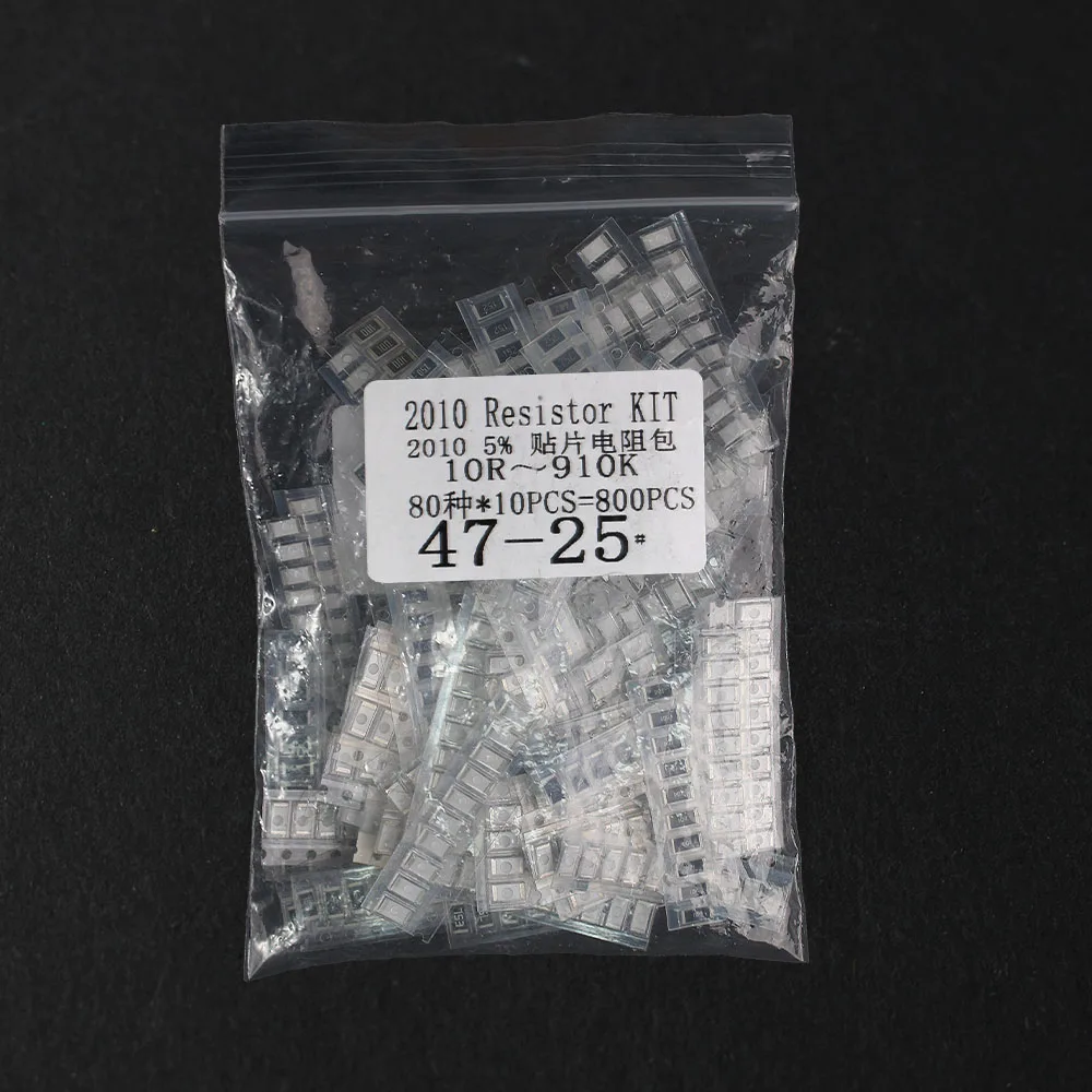 800PCS SMD 2010 Resistor Kit 5% 10R ~ 910K New Chip Resistance Assorted Set,80 Kinds 2010 electronic kit 10 ohm 100 ohm 1K 100K