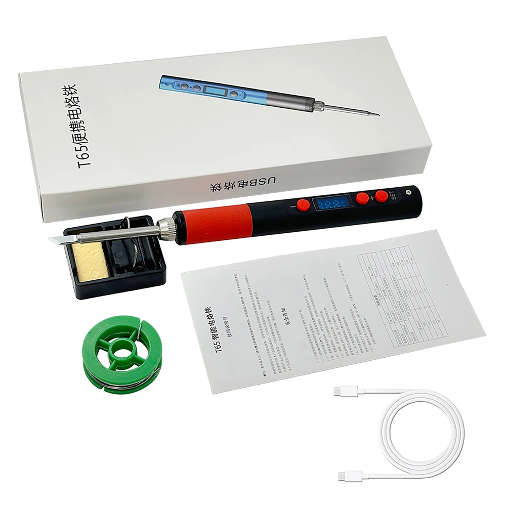 

USB-паяльник с интеллектуальным управлением, комплект с блоком питания QC/PD, паяльник-ручка 180-500 Вт ℃ Инструмент для обслуживания с регулируемой температурой