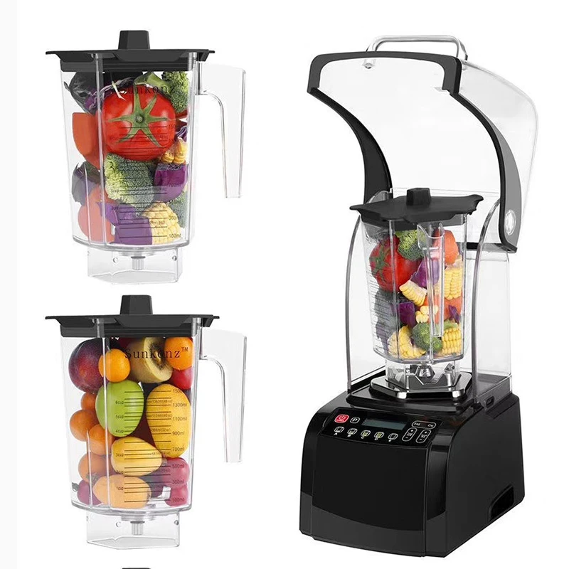 Commercial 3.8 Hp Motor Dual Blunt Blades Industrial Stable Electric Smoothie Vacuum Blender Machine view 6