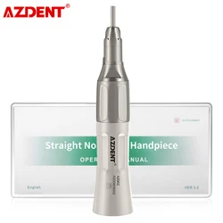 AZDENT Dental Straight Handpiece 1:1 Low Speed Straight Nose Cone Suit for ø2.35mm Burs E Type External Water Spray Dentist Tool