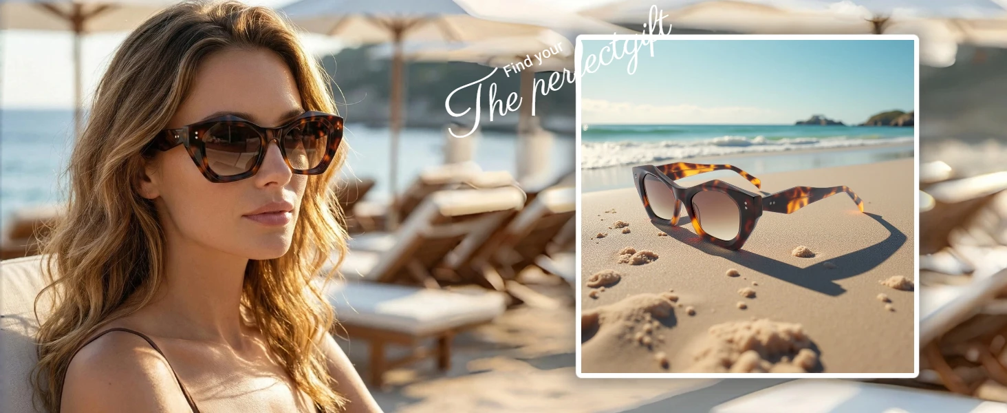 ChicOptix Retro Fashion Damen-Sonnenbrille mit Leopardenmuster, polygonale Sonnenbrille für Herren, Retro-Acetat-Sonnenbrille, UV400, für den Außenbereich, lässig – Detail 4