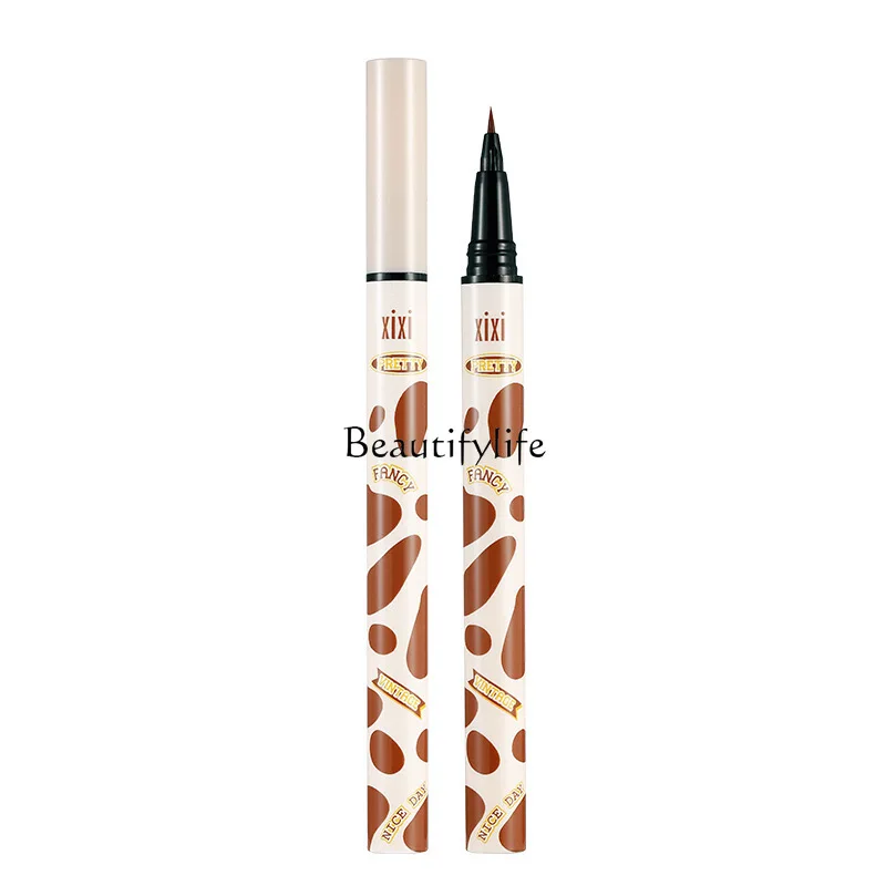 

Retro smooth eyeliner, waterproof and non-smudging black brown ultra-fine sponge head eyeliner pen