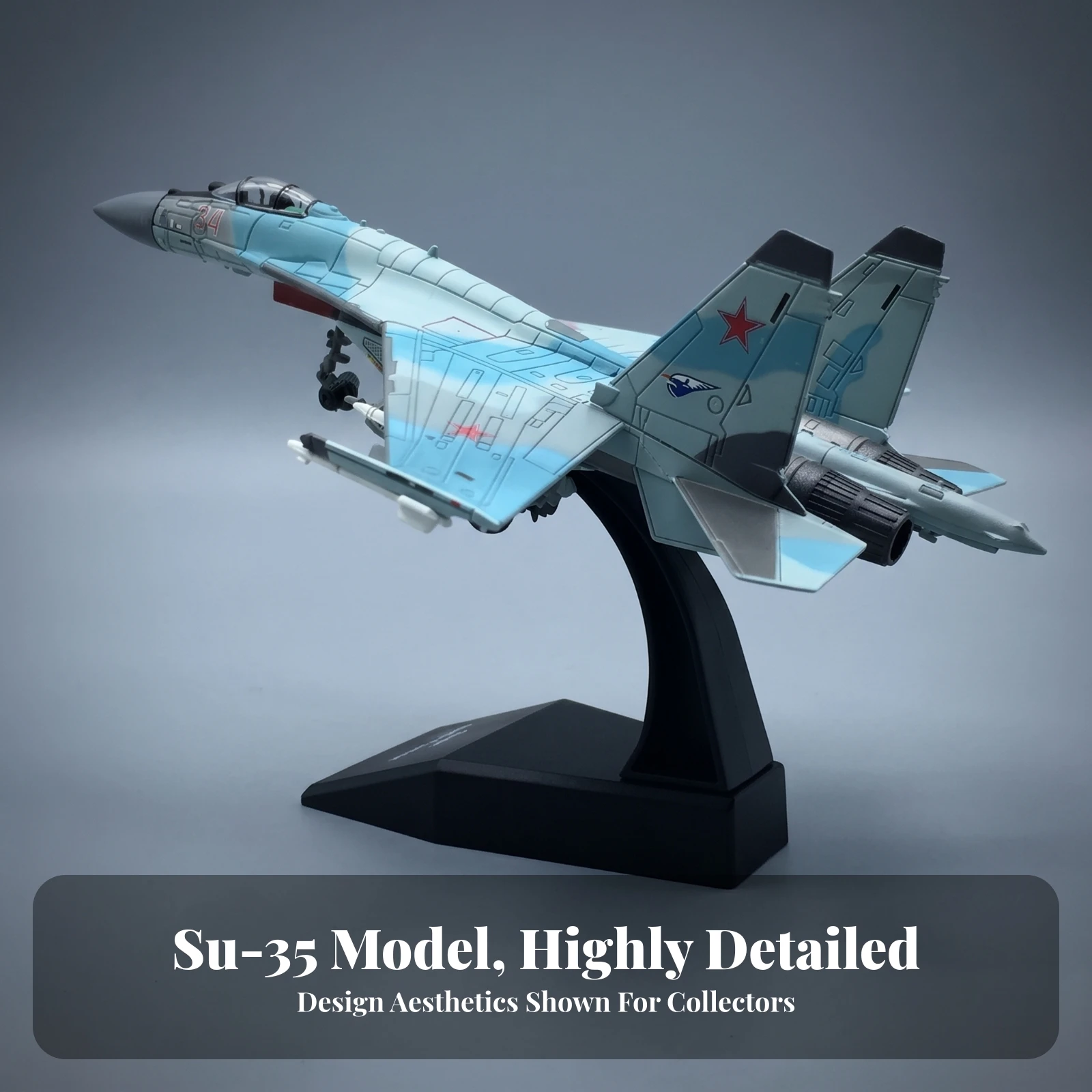 SU-35 Model Clear Canopy SU-35 Jet Model Scale Jet Model Twin Engine Printed Markings