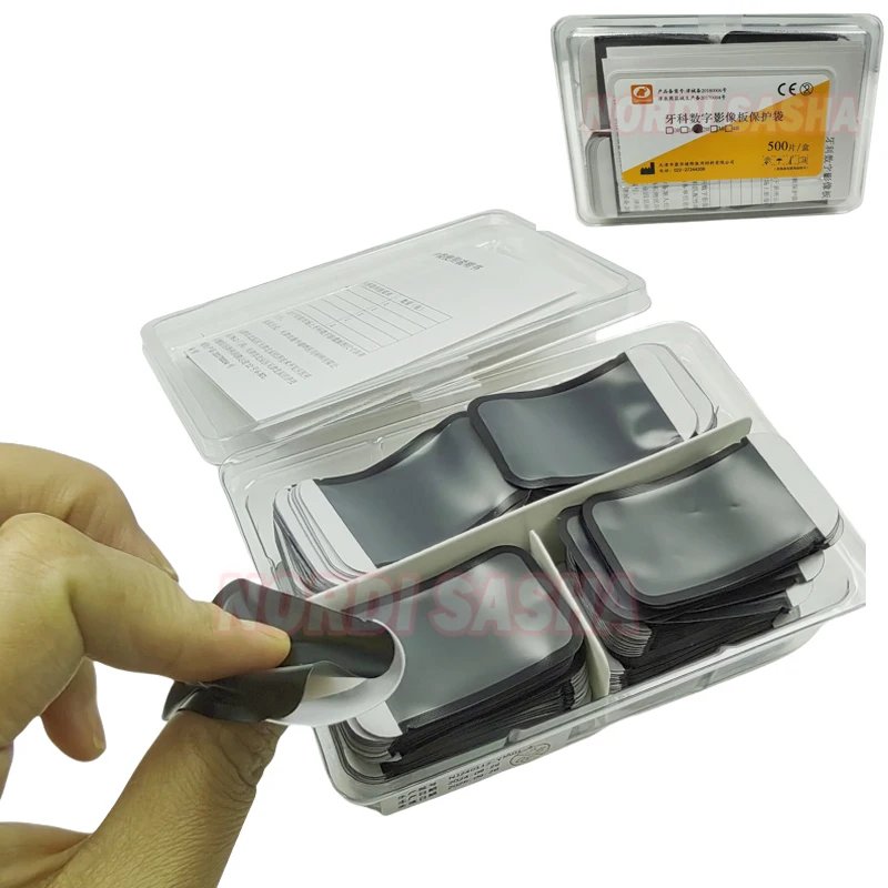500Pcs/Box Dental Digital X-Ray Scan X Barrier Envelopes  Phosphor Plate Protective Pouch Cover Bag 0/1/2/3/4#