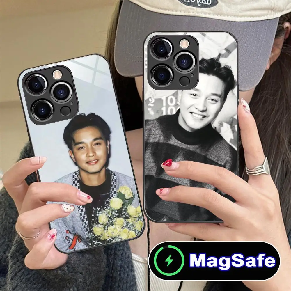 

Чехол для телефона Leslie Cheung для iPhone 17 16 15 14 13 12 11 Air Pro Max Plus Mini MagSafe, стеклянный, цветной, красивый, роскошный