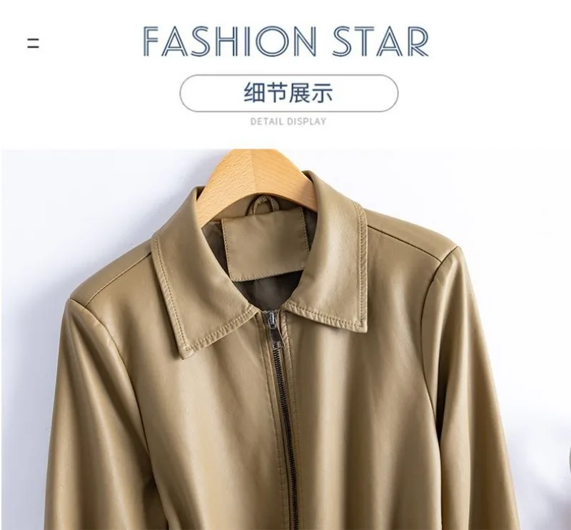 New 2026 Temperament PU Leather Jacket Women's Autumn Lapel Loose Motorcycle Jacket Ladies Casual Female Outwear Overcoat