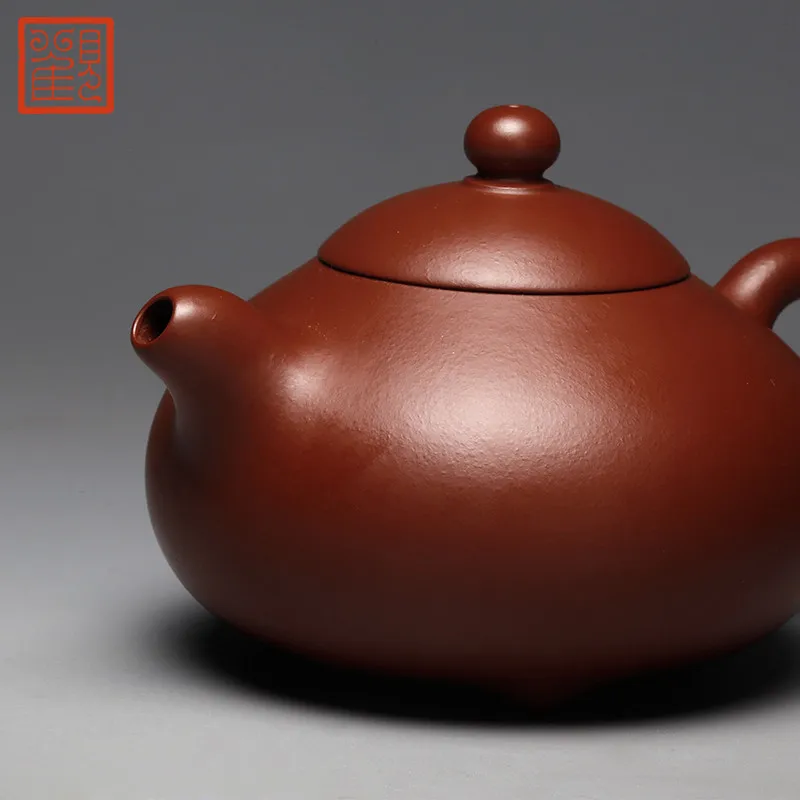 Guanfu Museum Ruding Purple Clay Pot Yixing Cinnabar Sand Purple Clay Pot Handmade Large Capacity Household Gongfu Teapot Oolong