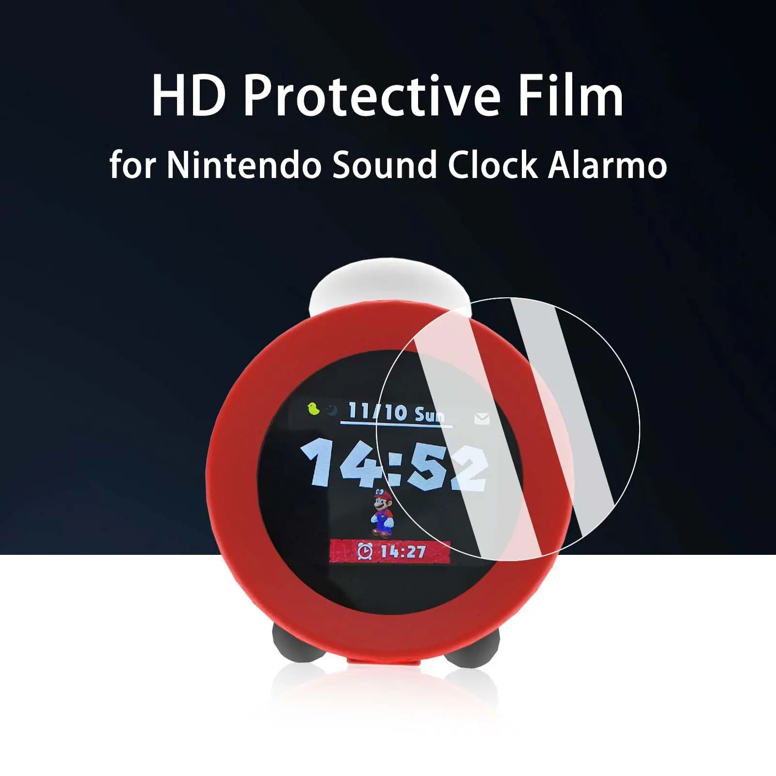 2 pcs HD Protective Film for Nintendo Sound Clock Alarmo, Waterproof Fingerprint Resistant Full Screen Edge Protection