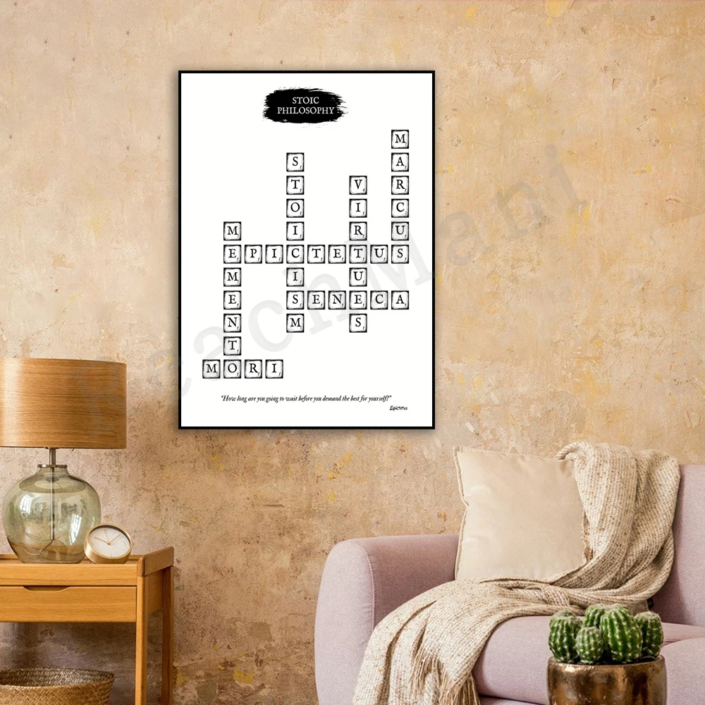 الفن الرواقي، الفلسفة الرواقية والأبجدية الخربشة، Momento Mori، Seneca، Epictetus، المعرفة الرواقية، ملصق الأبجدية الخربشة