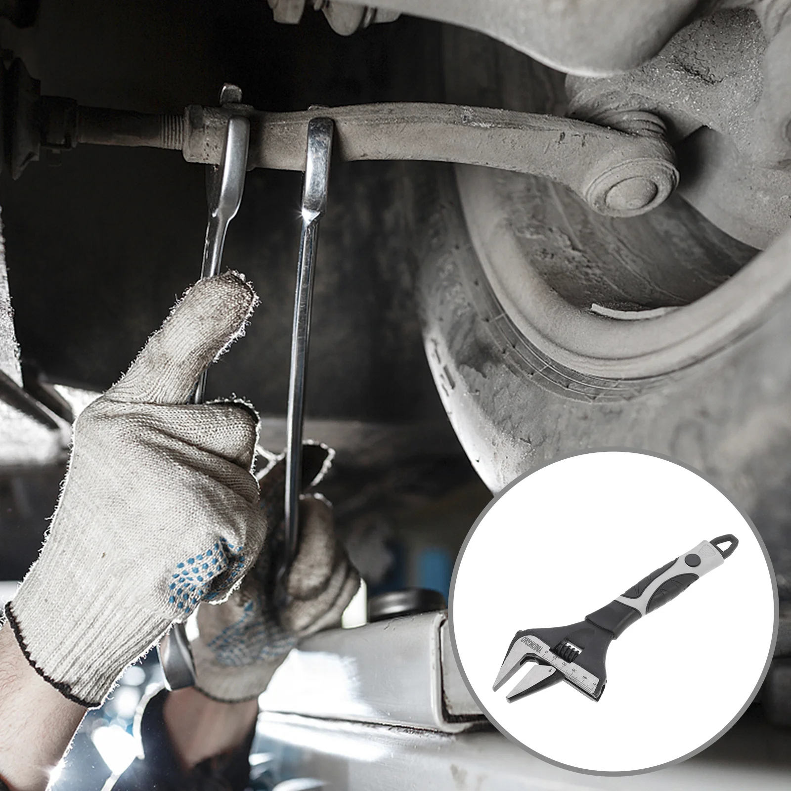 

1pc Large Opening Adjustable Spanner Adjustable Tool Monkey Wrench For Faucet Monkey Spanner Valve Pipe Repair Wrench