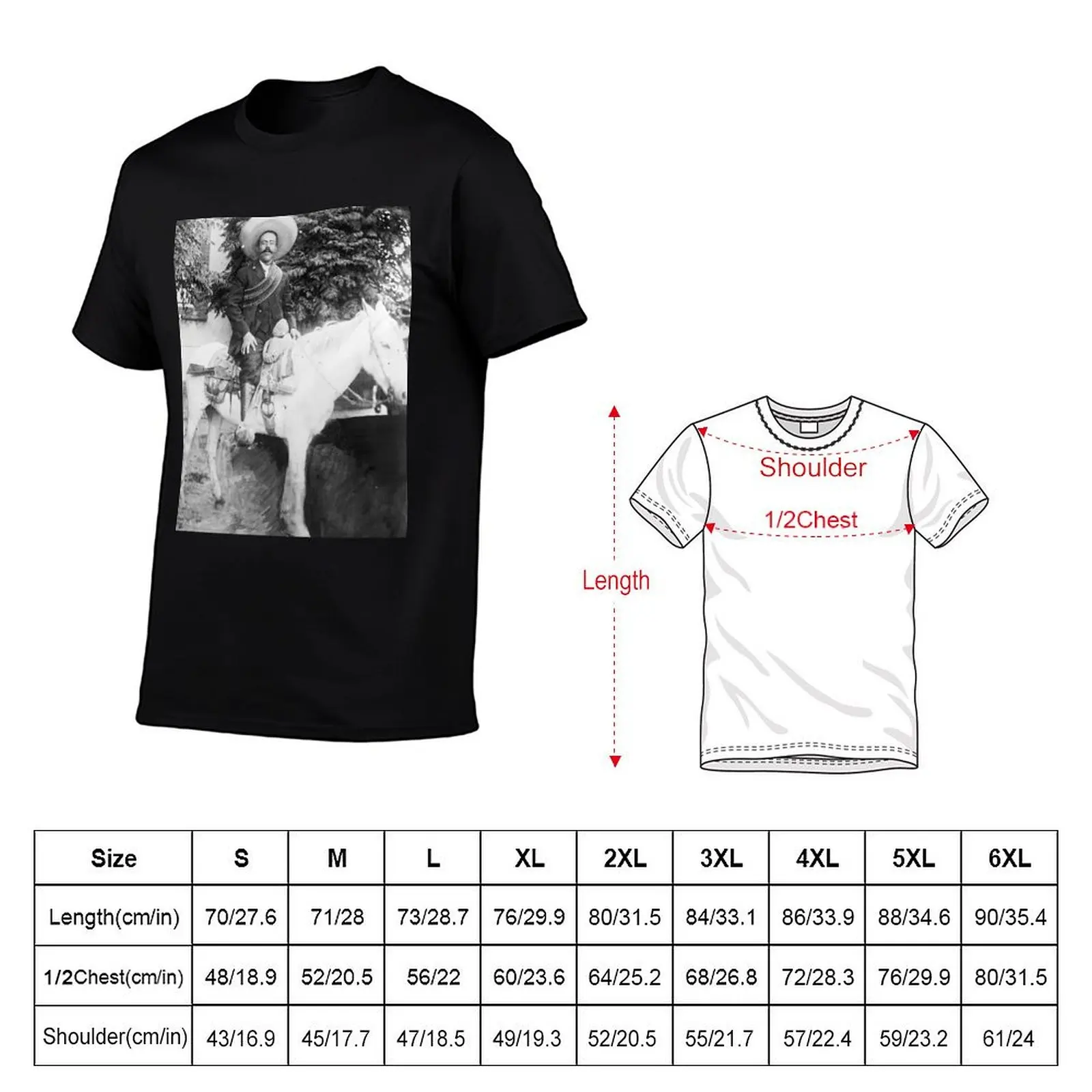 Photo Portrait of Pancho Villa T-Shirt Breathable Sportswear T-Shirt for Men
