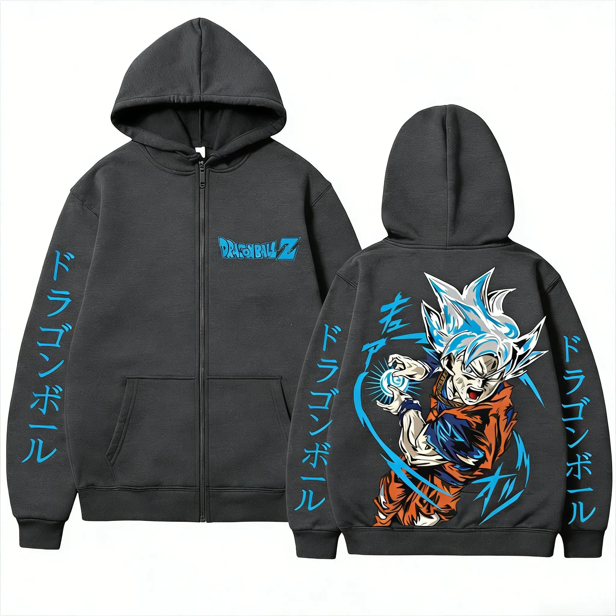 

Anime Zip Up Hoodie Jacket Men Women Dragon Ball Z Print Pullover Long Sleeve Streetwear Loose Casual Top 2026 Spring Autumn Y2k