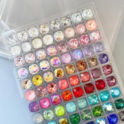 Hot Selling 10mm Cushion Cut Nail Charms Gems Multi-colors Glass Crystal Nail Art Accessories for 3D DIY Rhinestones