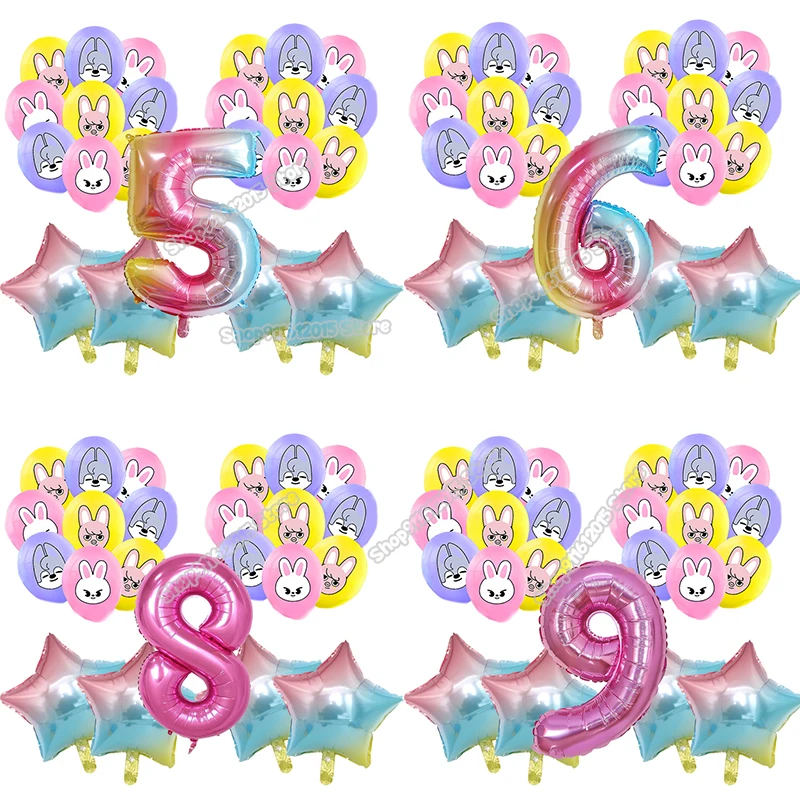 

23pcs SKZOO Kids Number Balloons Set Cartoon Animals Al Film Ballons Stars Birthday Ballons Decoration Boy Girl Party Supplies