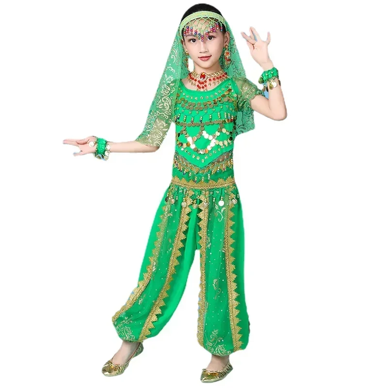 Kids Belly Dance Costumes Oriental Indian Dancing Costumes Belly Dance Wear Dress Children Bollywood Dancing Stage Performance