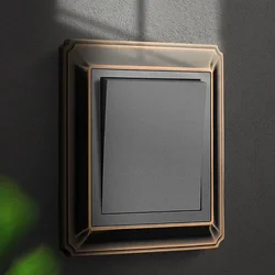 Retro Wall Light Push Button Switch 1-4 Gang 2 Way Zinc Alloy Red Bronze Frame Panel Rocker Switch