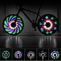 LEADBIKE Waterproof Bike Spoke Light Bicycle Hot Wheel Light 64 LEDs 30 Patterns Double Side Display Cycling Light Accesorios