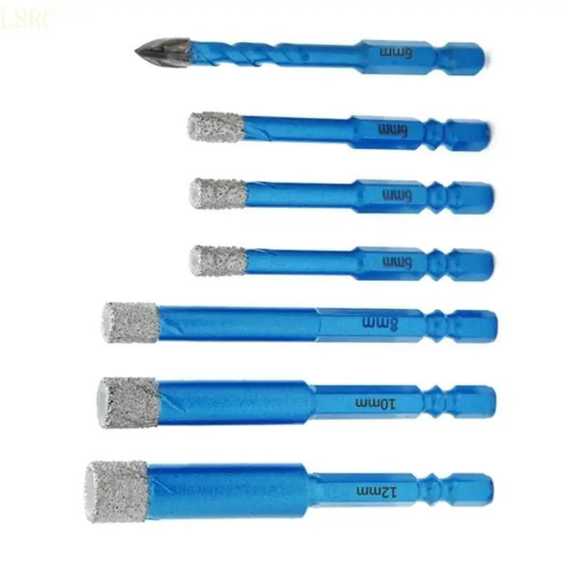 

L8RC 7pcs Dry Diamond Drills Bit Set Shank Masonry Hole пила для гранитов керамики