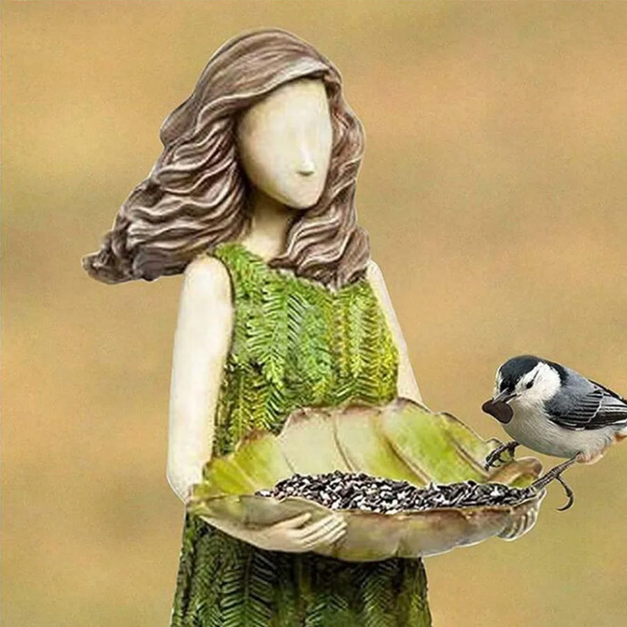 Pastoral Forest Goddess Resin Decoration Statue, Home Courtyard Garden Craft Ornament, Indoor Outdoor Decorative Figurine
