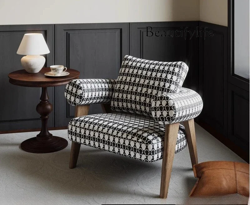 

Light luxury net modern single chair Italian simple bedroom leisure chair designer lazy art sofa chair