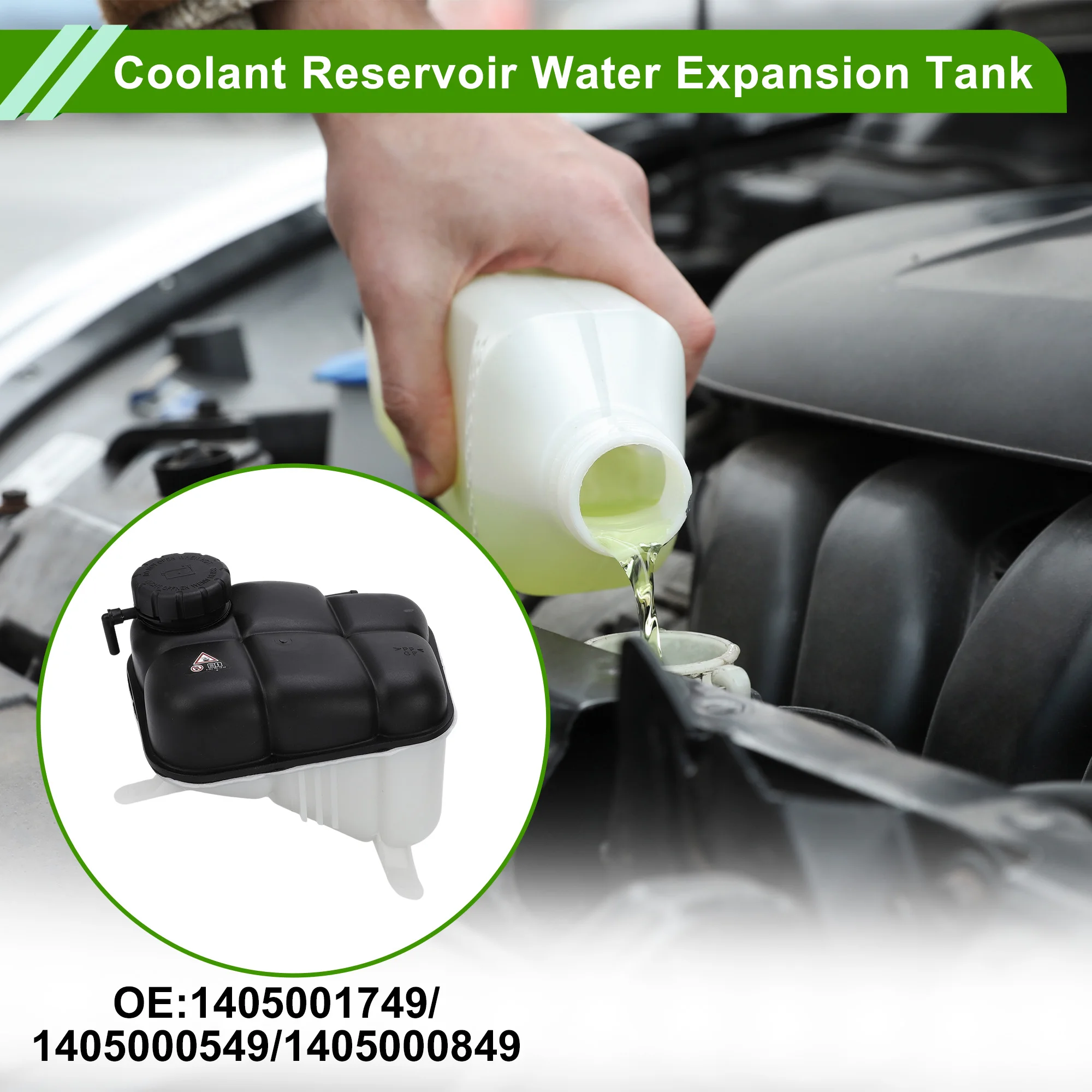 UXCELL No.1405001749 Coolant Reservoir Water Expansion Tank for Mercedes-Benz 500SEC 600SEL S420 Heat Resist Coolant Bottle