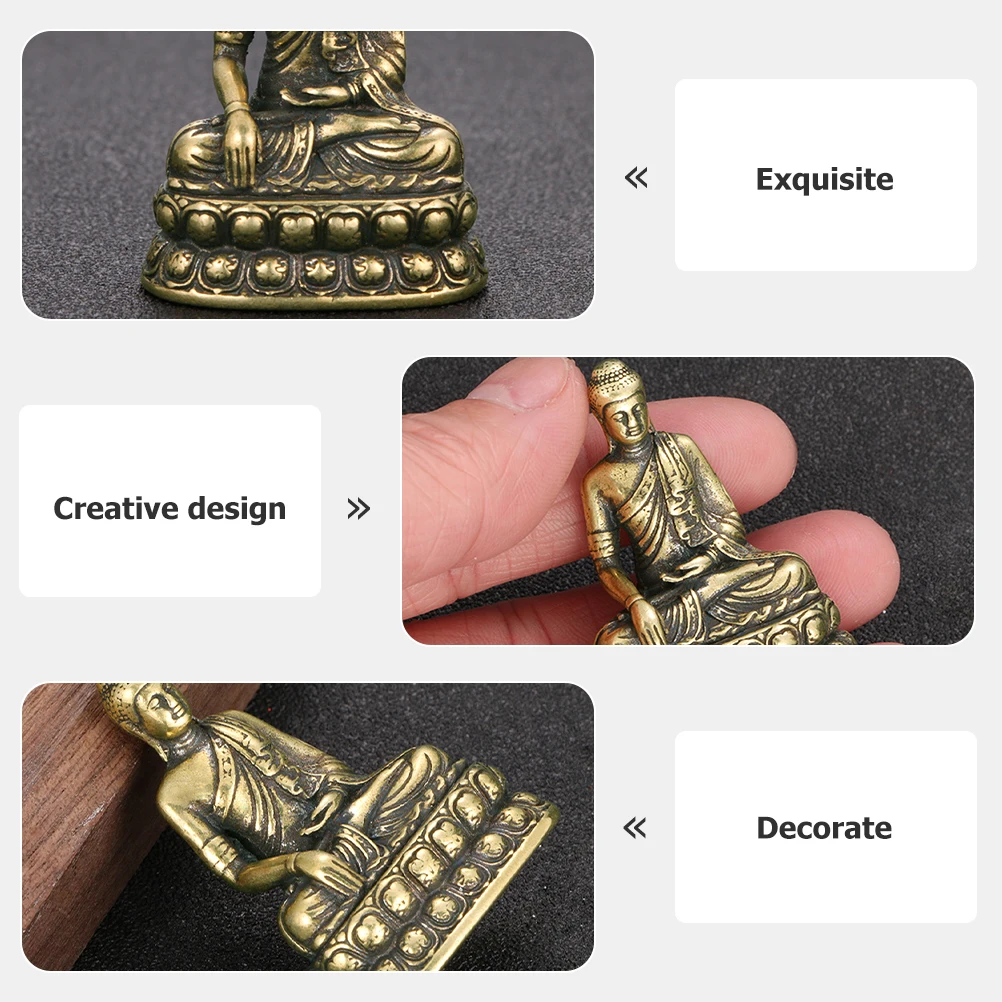 

Copper Buddha Statue Indoor Outdoor Retro Desktop Decor Exquisite Craft Sculpture Zen Room Decoration Gift Copper Buddha Statues