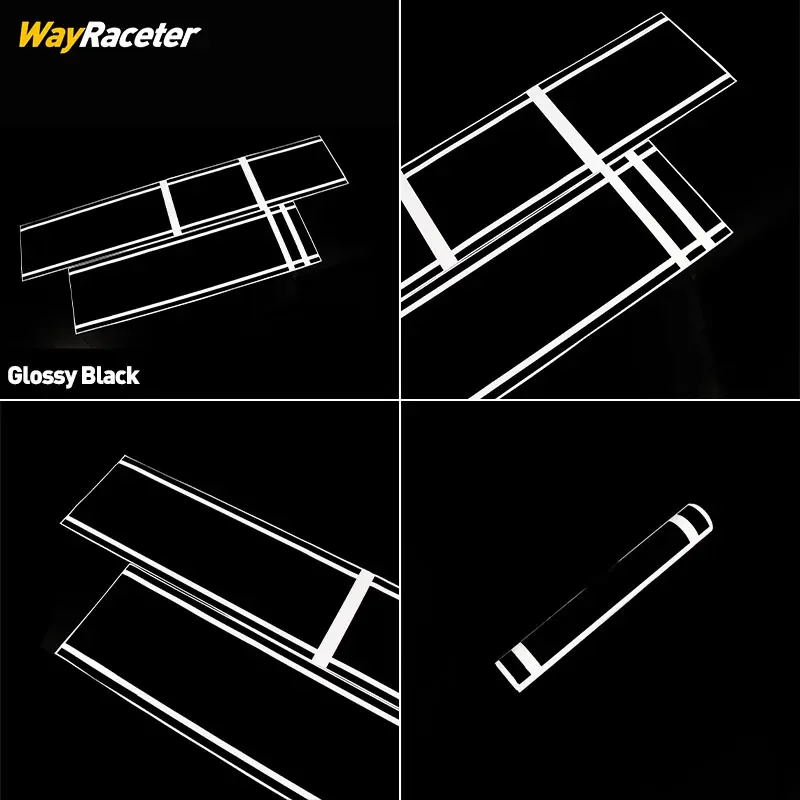 6 Pcs/Set Engine Cover Hood Bonnet Sticker Roof Trunk Carbon Fiber Vinyl For S550 2015-2023 Shelby GT GT350 GT500