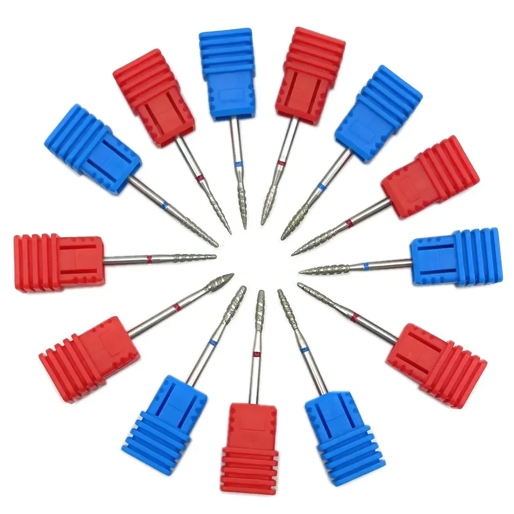 1 Stuks 3/32 "Tornado Vlam Nail Boren Diamond Cutters Voor Manicure Cuticle Schoon Burr Mill Nagels accessoires Tool