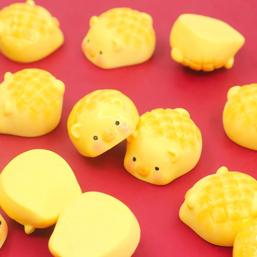 Kawaii Resin Mini 3D Piggy Pineapple Bread Figures Flatback DIY Scrapbooking Embellishment Material Accessories Crafts Supplies