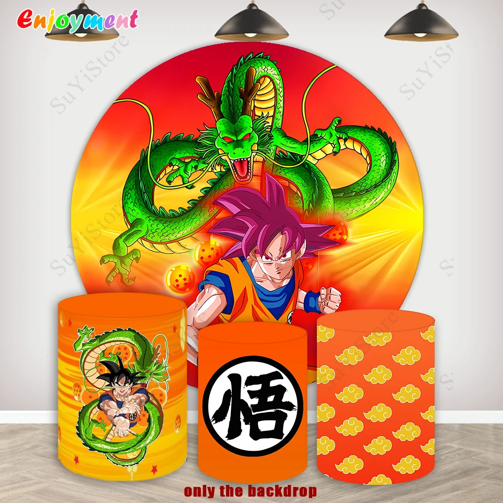 

Жемчуг дракона круглый фон для мальчиков на день рождения, фон для декора, чехол Super Saiya Baby Shower, реквизит для фотостудии
